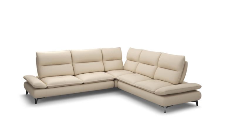 Beige leather corner sofa ROMA