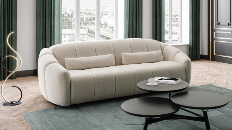 2-seater sofa bed in 3D fabric TEDDY | Veritable cloud of softness