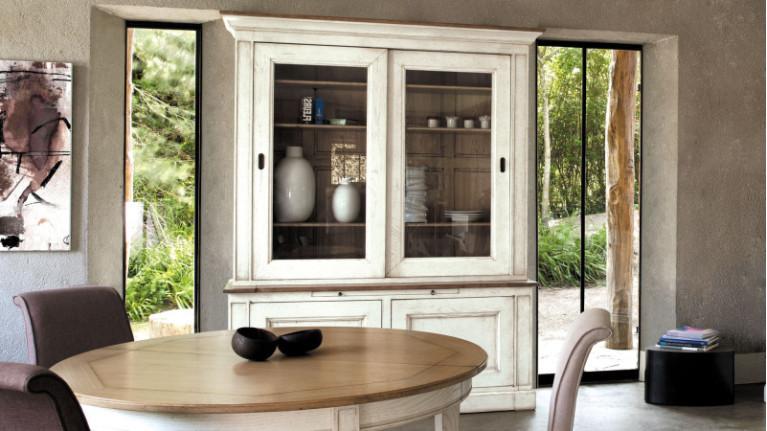 4-door bookcase CAMARGUE | Solid oak bookcase