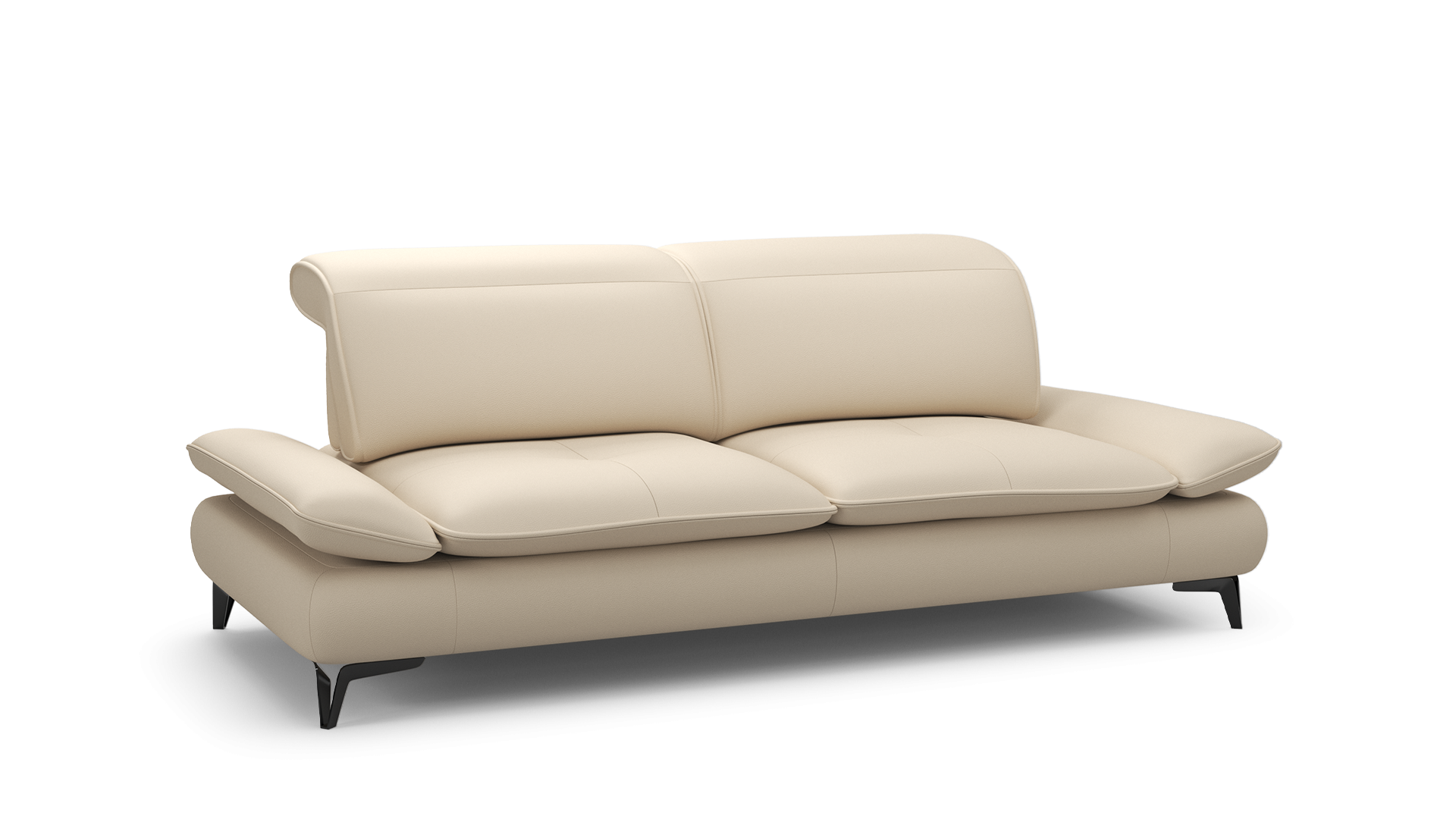 MILANO leather sofa with reclining backrest