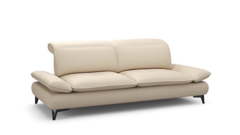 MILANO leather sofa with reclining backrest