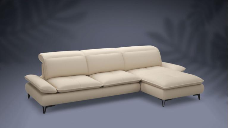 MILANO leather corner sofa chaise longue | Un confort à la carte