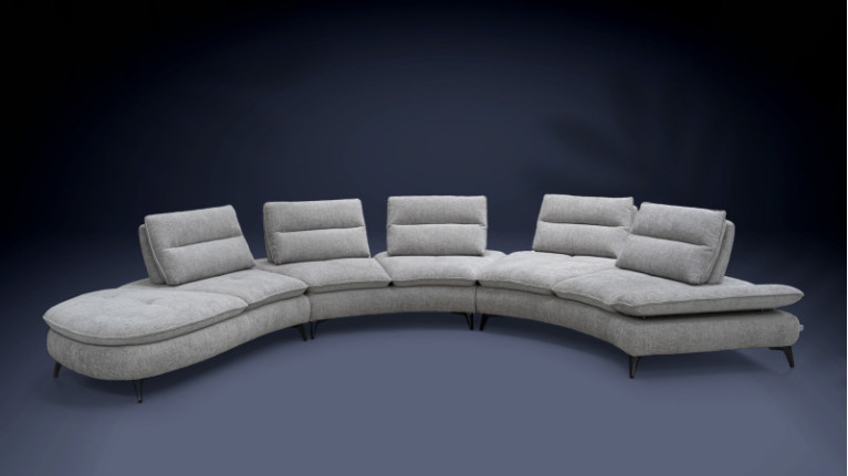 ARCHI leather corner sofa | Round design