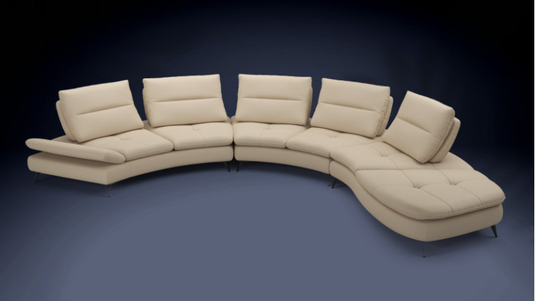 ARCHI leather corner sofa | Round design