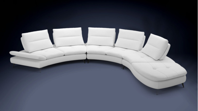 ARCHI leather corner sofa | Round design