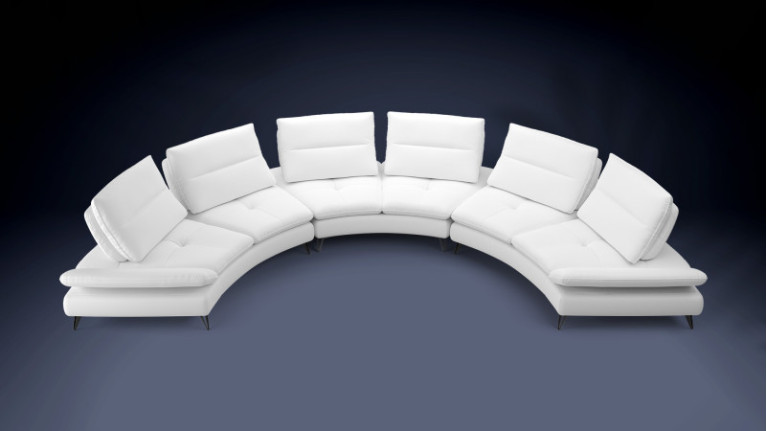 ARCHI leather corner sofa | Round design
