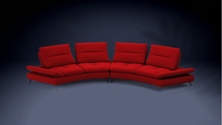 ARCHI leather corner sofa | Round design