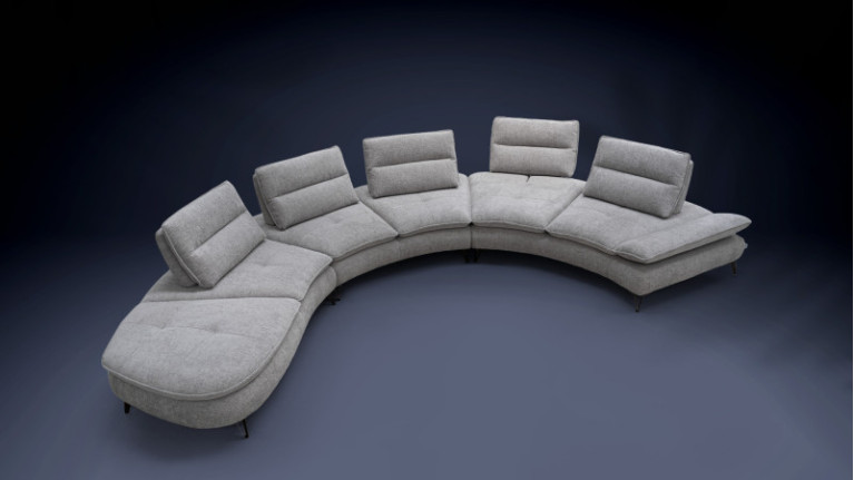 ARCHI 4-seater leather sofa | Elegant rounded design