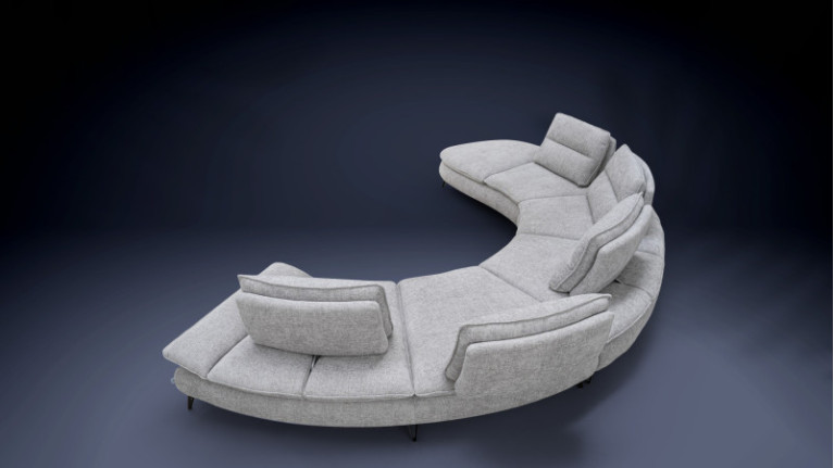 ARCHI 4-seater leather sofa | Elegant rounded design