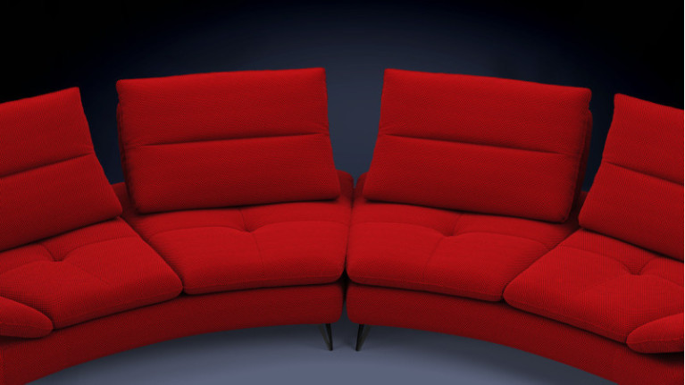 ARCHI 4-seater leather sofa | Elegant rounded design