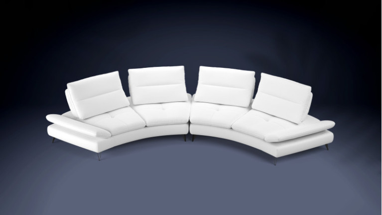 ARCHI 4-seater leather sofa | Elegant rounded design