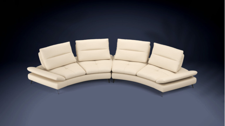 ARCHI 4-seater leather sofa | Elegant rounded design