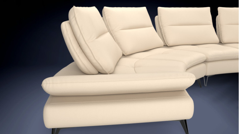 ARCHI 4-seater leather sofa | Elegant rounded design