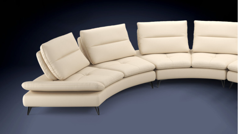 6-seater leather sofa ARCHI | Bold, supple design