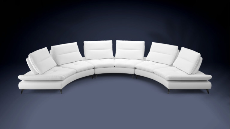 6-seater leather sofa ARCHI | Bold, supple design