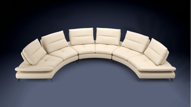 6-seater leather sofa ARCHI | Bold, supple design