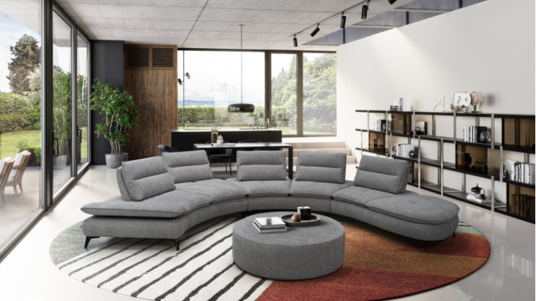 ARCHI fabric corner sofa | Design plays with roundness