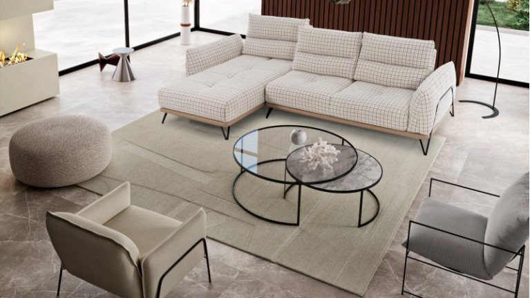 GRACE fabric armchair | Cosy beige or grey seat