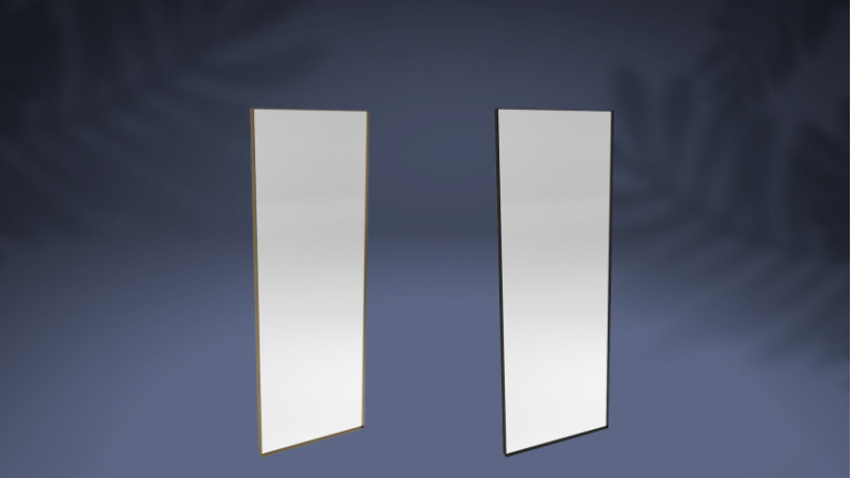Grand miroir rectangulaire doré L.70 MARS