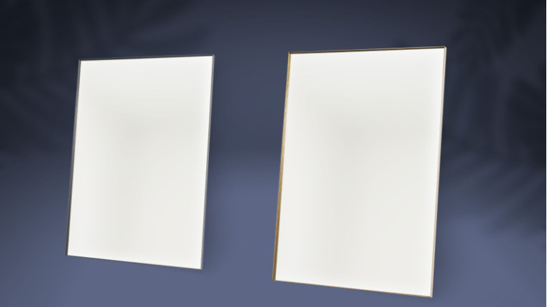 Large rectangular gilded mirror L.70 MARS