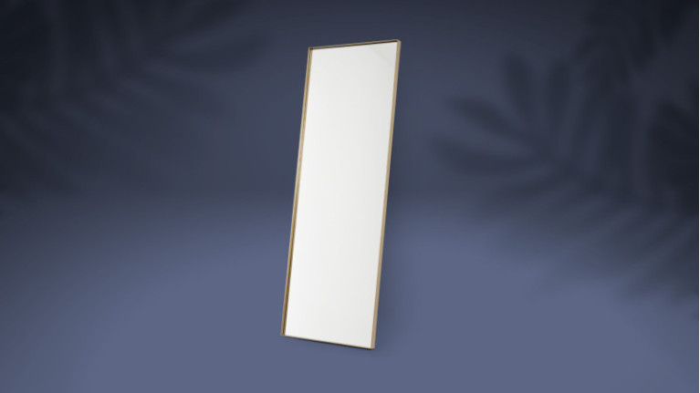 Large rectangular gilded mirror L.70 MARS