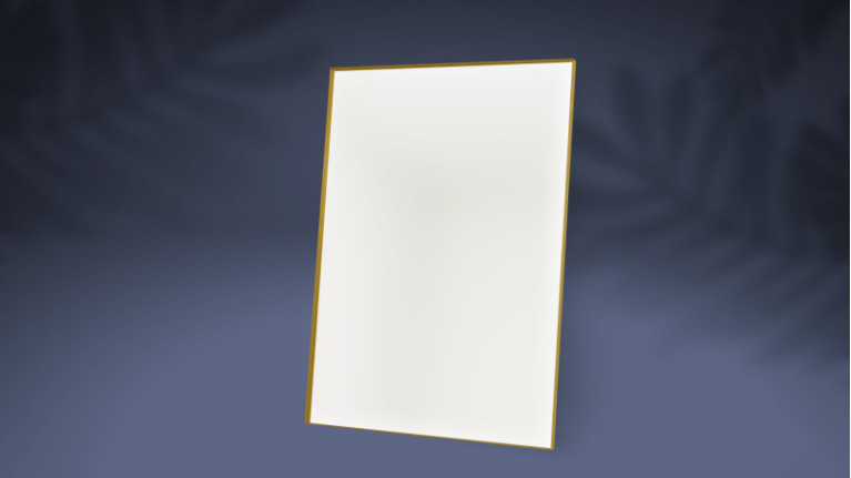 Large rectangular gilded mirror L.70 MARS