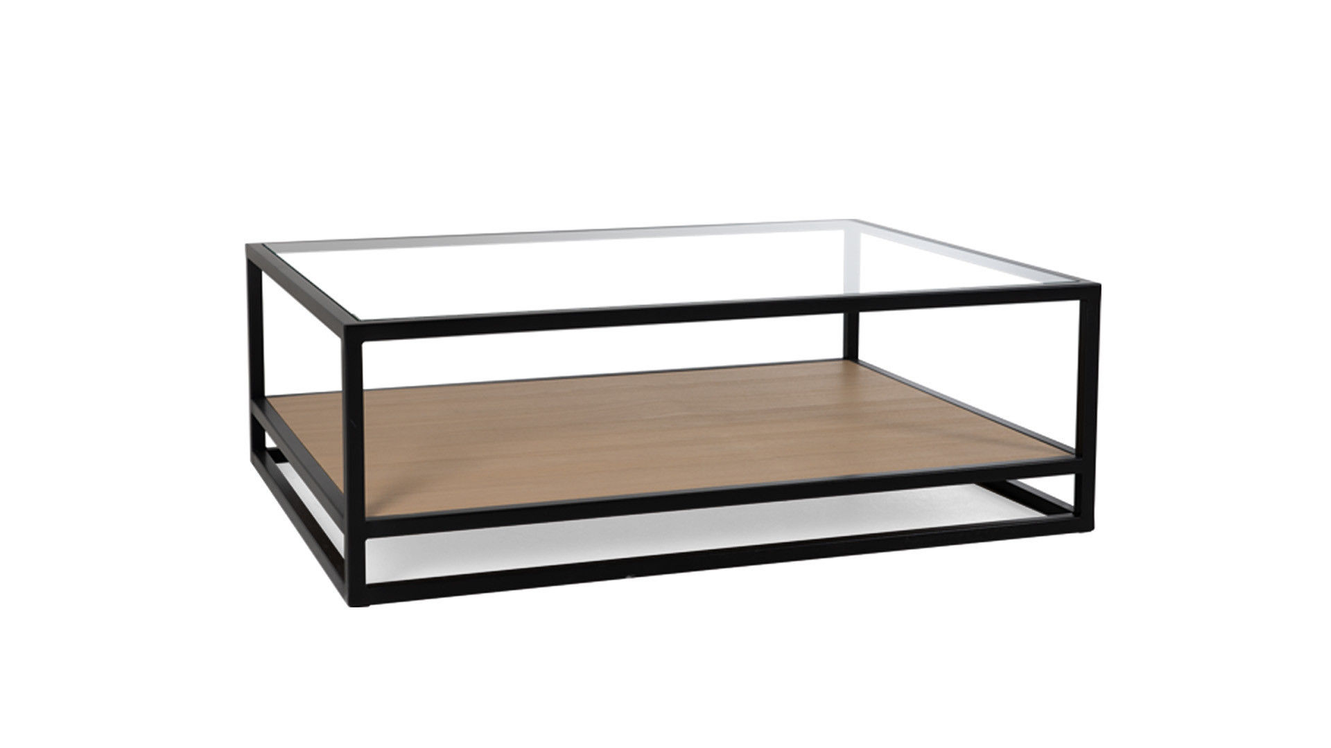 PRATO 120 coffee table - glass and wood top