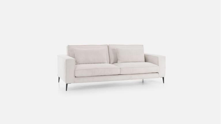 Canapé CHIANTI | Straight sofa in cream corduroy-look fabric
