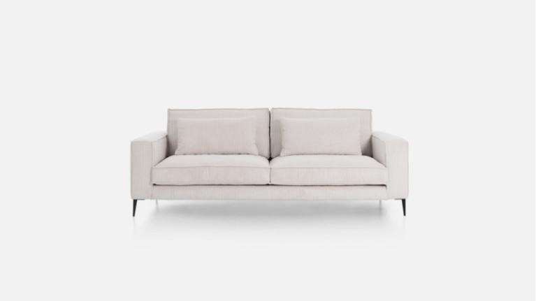 Canapé CHIANTI | Straight sofa in cream corduroy-look fabric