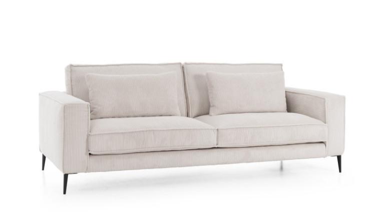 Canapé CHIANTI | Straight sofa in cream corduroy-look fabric