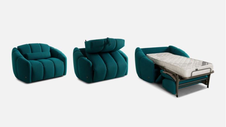 3D fabric corner sofa bed TEDDY | Generous dimensions