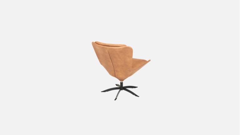 LIVY leather swivel armchair | Scandinavian design and perfect comfort