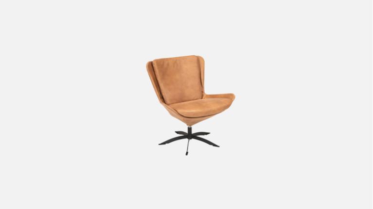 LIVY leather swivel armchair | Scandinavian design and perfect comfort