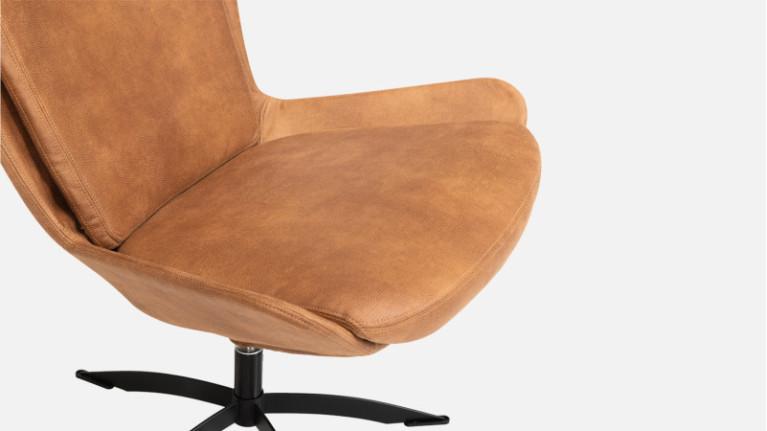 LIVY leather swivel armchair | Scandinavian design and perfect comfort
