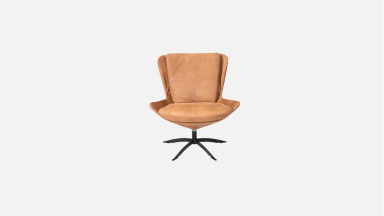 LIVY leather swivel armchair | Scandinavian design and perfect comfort