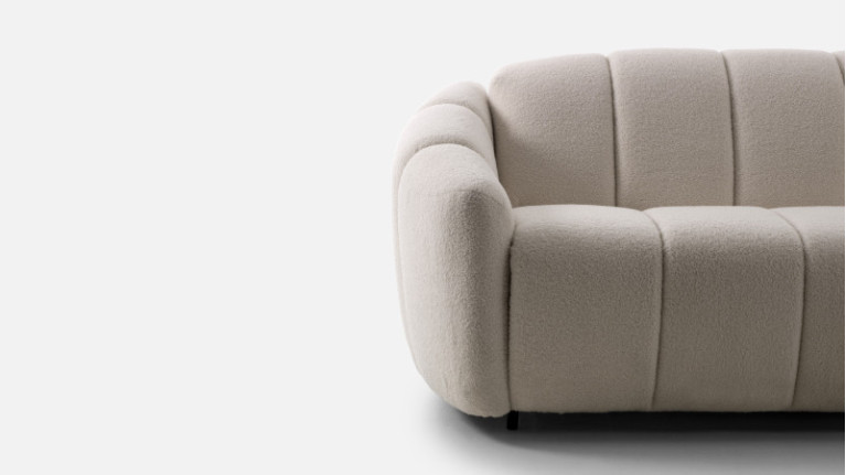 3-seater fabric sofa TEDDY | Sofa with inviting curves