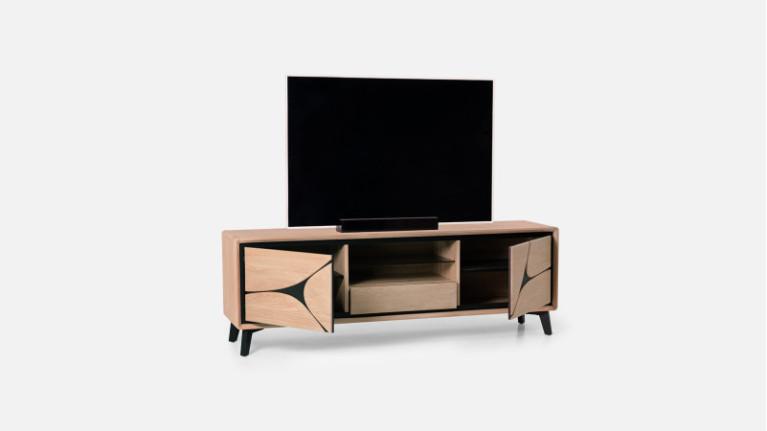 2-door TV stand FRANCE | Savoir-faire artisanale