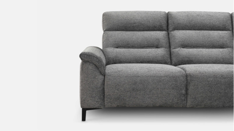 Canapé d'angle relaxation électrique tissu ALBATROS | Confort moelleux