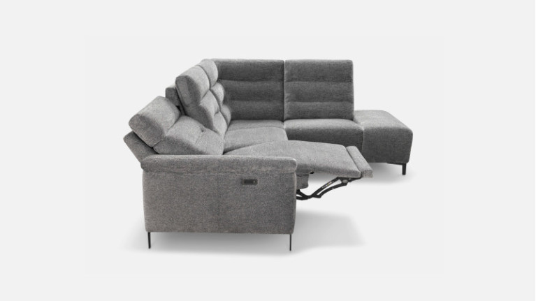 Canapé d'angle relaxation électrique tissu ALBATROS | Confort moelleux