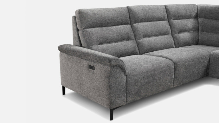 Canapé d'angle relaxation électrique tissu ALBATROS | Confort moelleux