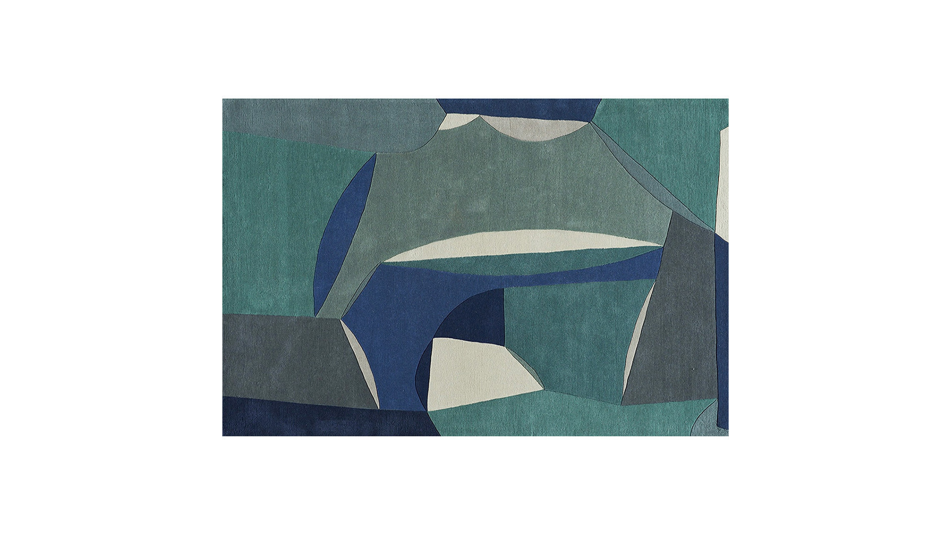 POLIA rectangular wool rug with abstract shapes