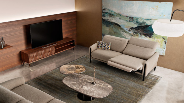 DEESSE electric 3-seater fabric recliner sofa