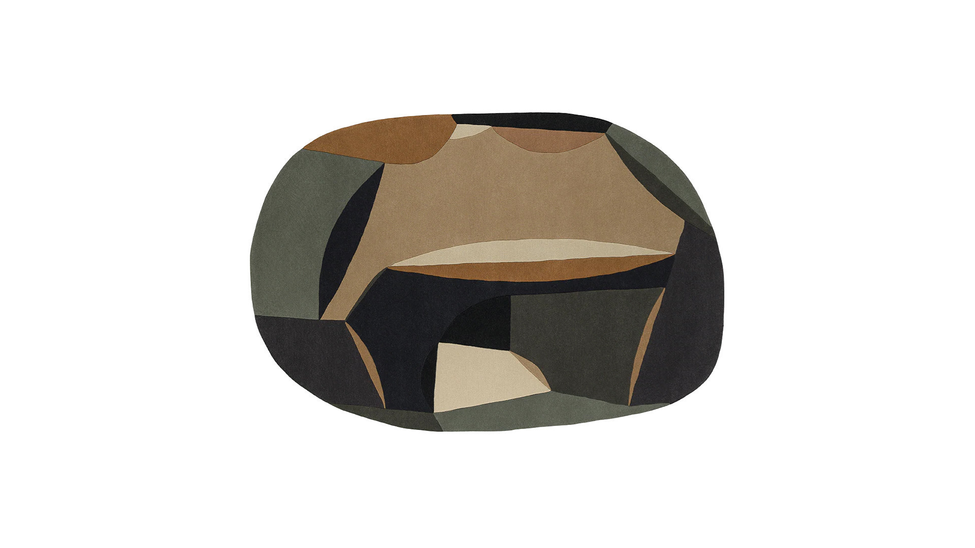 Tapis ovale POLIA SHAPE en laine. tapis aux formes abstraites
