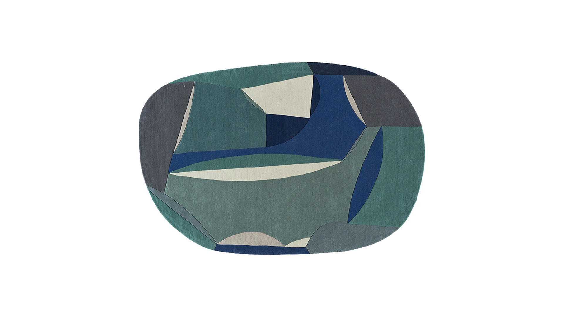 POLIA SHAPE oval wool rug with abstract shapes