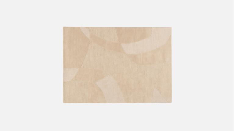 100% wool hand-tufted rug, soft monochrome tones, PIANA