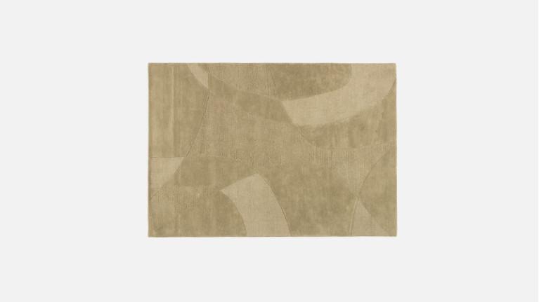 100% wool hand-tufted rug, soft monochrome tones, PIANA