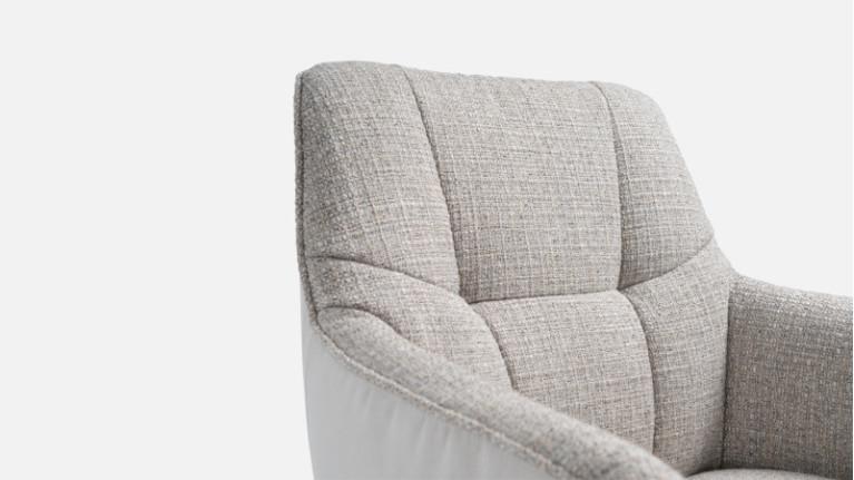 LITCHI fabric swivel armchair | Scandinavian design and comfort