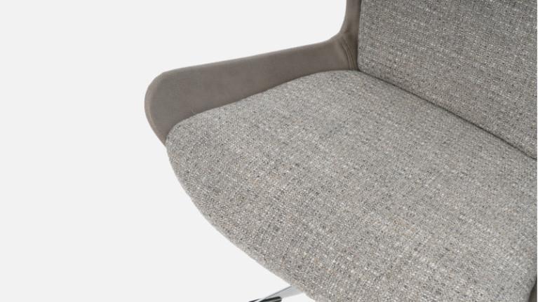LIVY tweed fabric swivel armchair | Scandinavian design