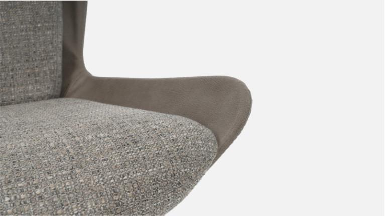 LIVY tweed fabric swivel armchair | Scandinavian design