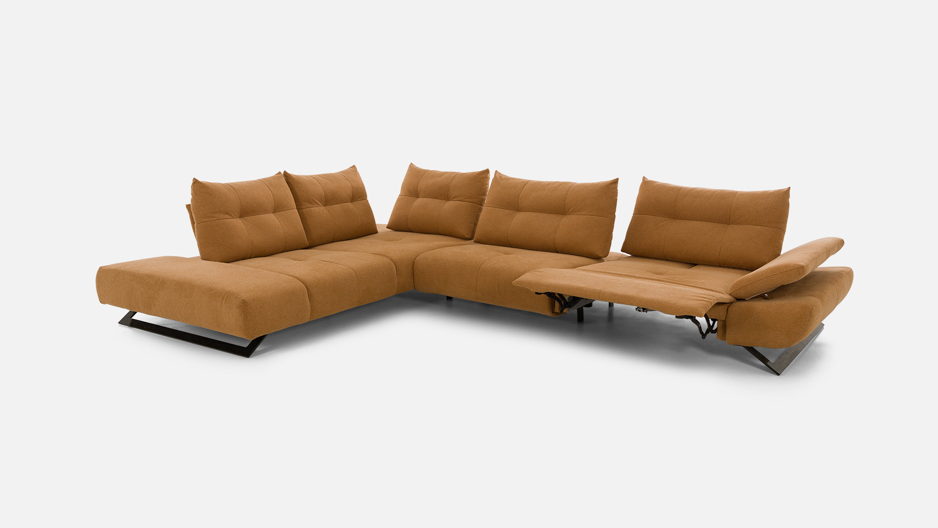 LEVEL electric corner recliner sofa - Modular seat depth and great comfort for this designer corner recliner sofa